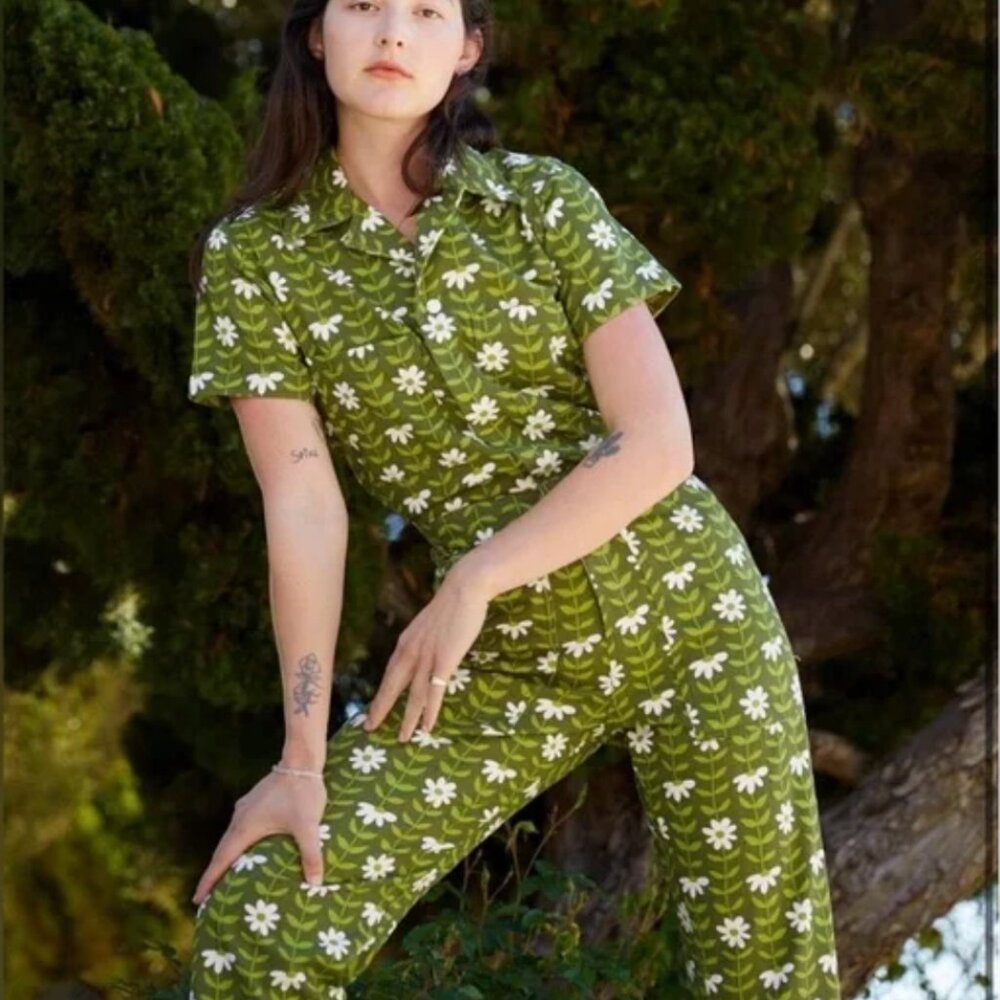 BIG BUD PRESS Daisy Chain Short Sleeve Jumpsuit - SIZE XXS